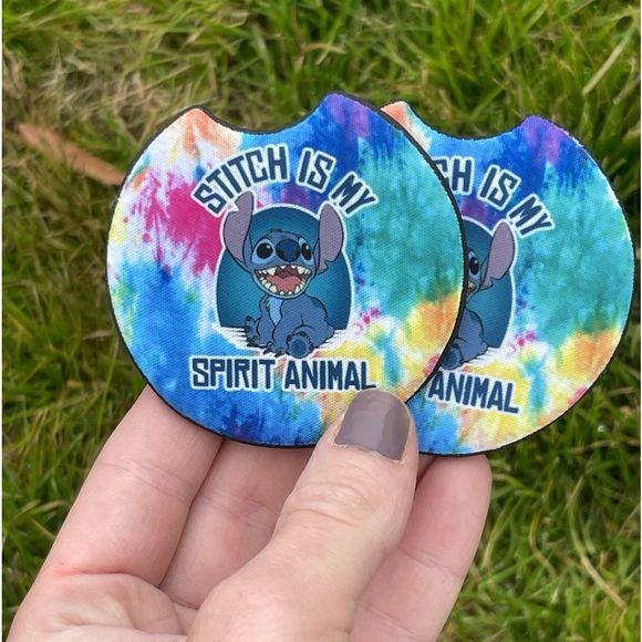 Stitch Is My Spirit Animal Car Coaster Set | Lilo & Stitch Coasters - Picture 4 of 13